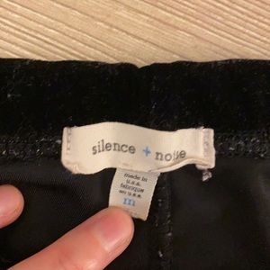 Silence + Noise Black Velvet Leggings
